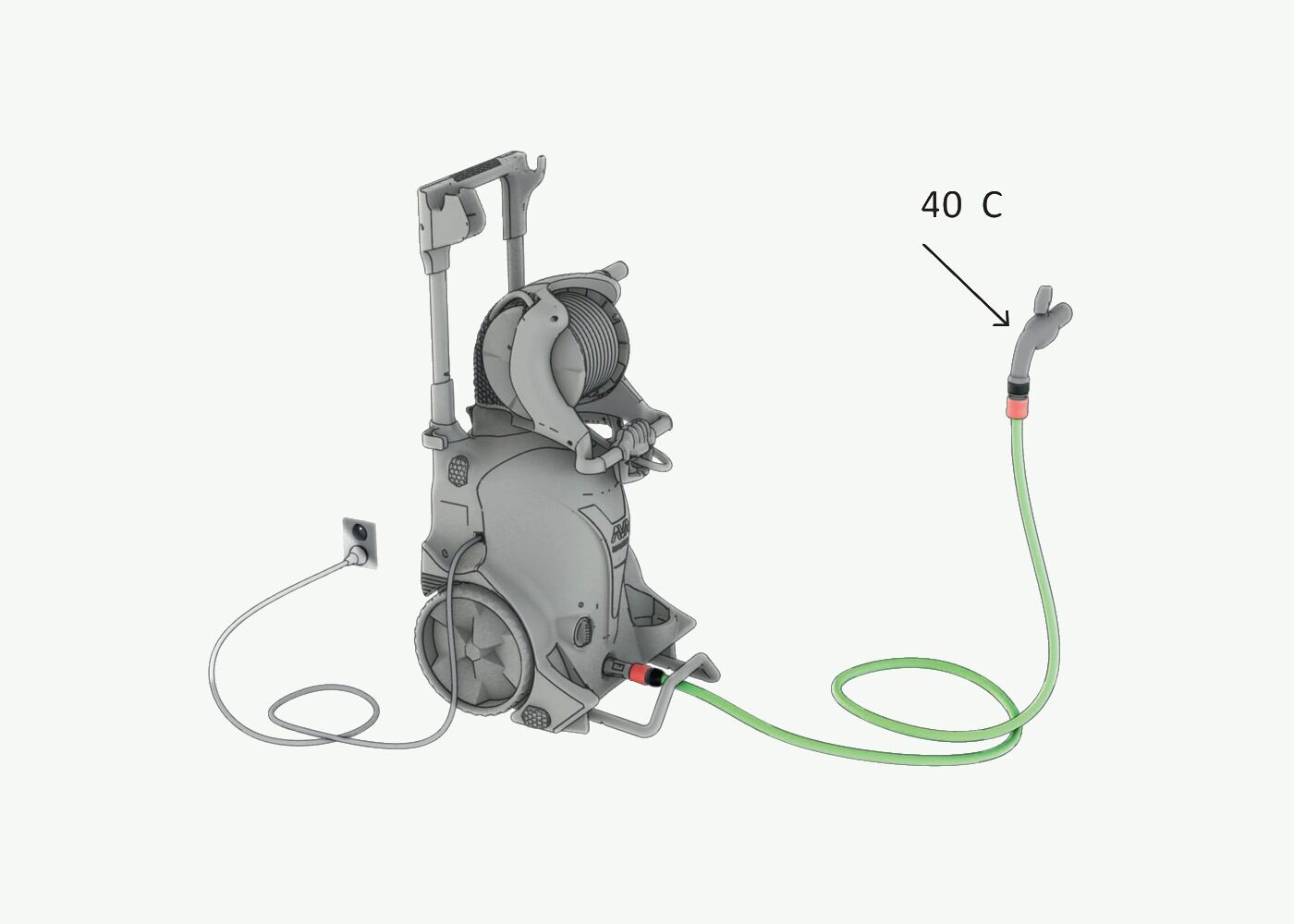 How hot water can I use with my AVA High pressure washer?